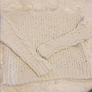 Cropped commit knit sweater